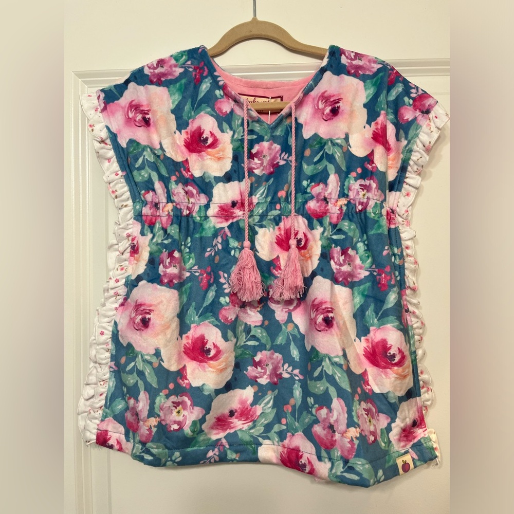 Cheeky Plum girls floral coverup size 4/5 super soft summer pullover